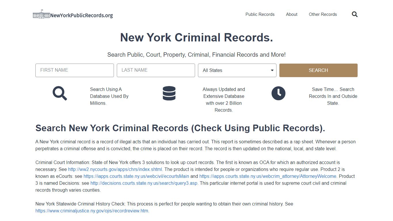 New York Criminal Records: NewYorkPublicRecords.org